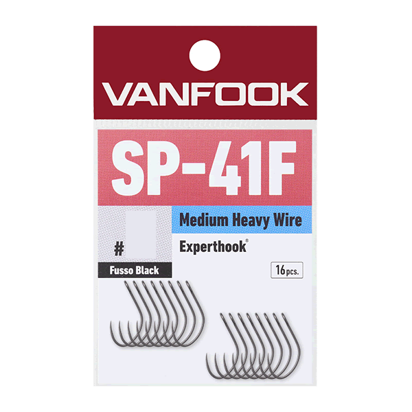 VANFOOK SP-41F SPOON EXPERTHOOK MEDIUM HEAVY WIRE #2 (16 pc/pack) FLUORINE BLACK