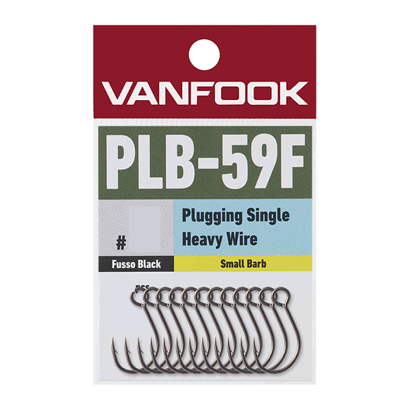 VANFOOK PLB-59F PLUGGING SINGLE HEAVY WIRE #2/0 (8 pc/pack) FLUORINE BLACK