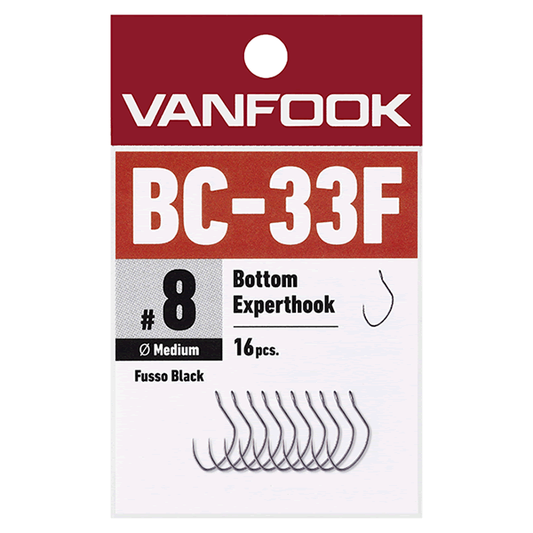 VANFOOK BC-33F BOTTOM EXPERTHOOK #8 (16 pcs/pack ) FLUORINE BLACK