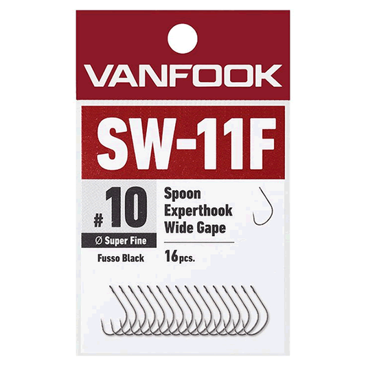 VANFOOK SW-11F SPOON EXPERTHOOK WIDE GAPE SPF #8 (16 pcs/pack ) FLUORINE BLACK