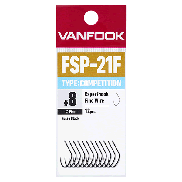 VANFOOK FSP-21F EXPERTHOOK FINE WIRE TYPE:COMPETITION #7 (12 pcs/pack ) FLUORINE BLACK