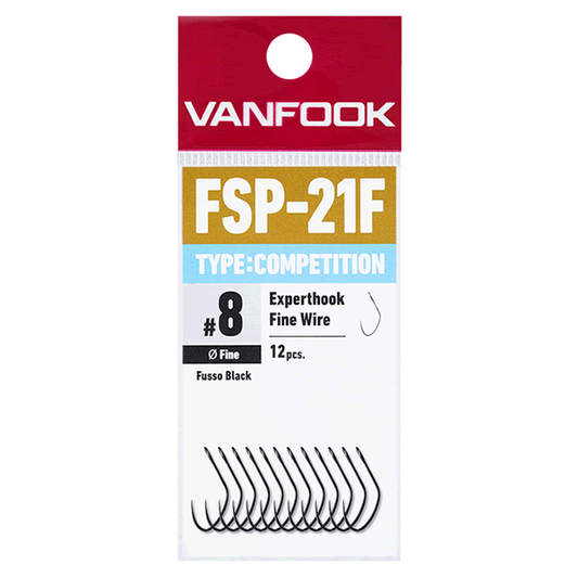 VANFOOK FSP-21F EXPERTHOOK FINE WIRE TYPE:COMPETITION #7 (12 pcs/pack ) FLUORINE BLACK