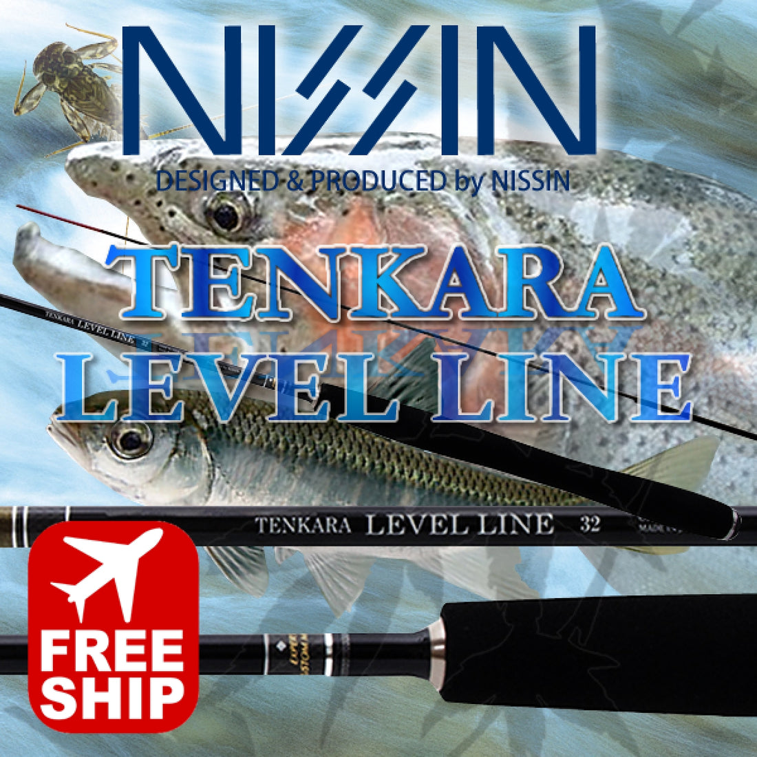 NISSIN TENKARA LEVEL LINE 3909 9 piece fishing rod