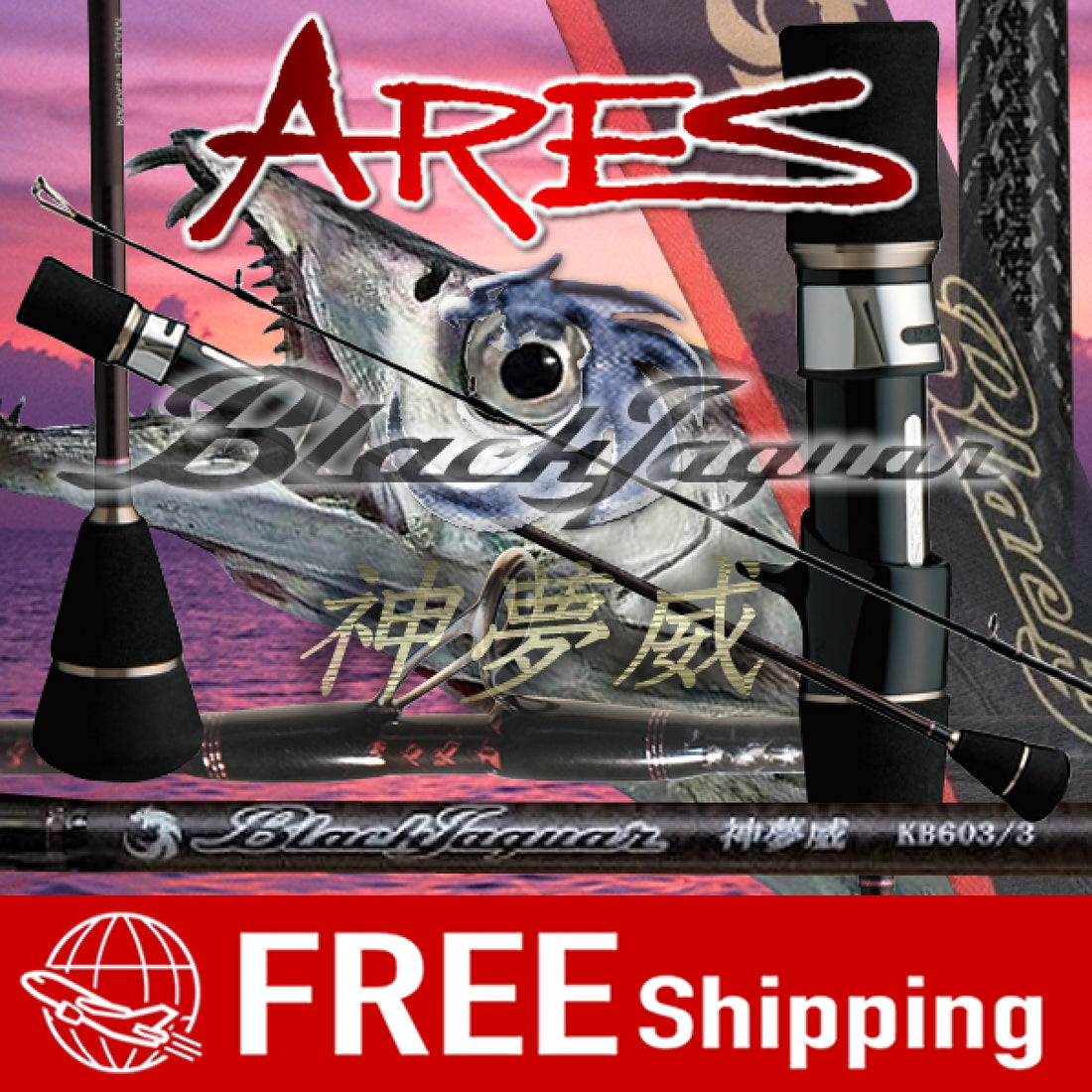 ARES BLACK JAGUAR KAMUI KB603/1 2 piece (Casting) fishing rod