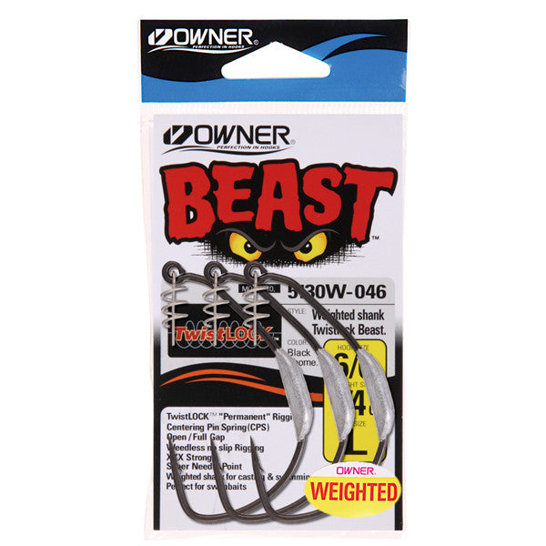 OWNER WEIGHTED TWIST LOCK BEAST #6/0 (3 pcs/pack)
