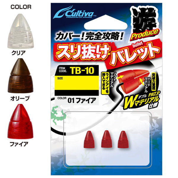 OWNER TB-10 SURINUKE BULLET M CLEAR fishing terminal tackle