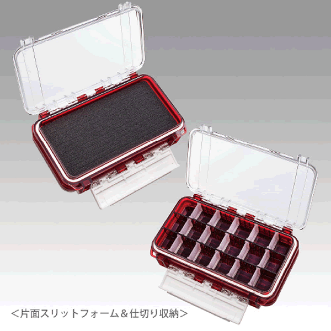 MEIHO WATER PROOF CASE WG 175×105×43mm WG-1 CLEAR RED fishing accessory — photo 2