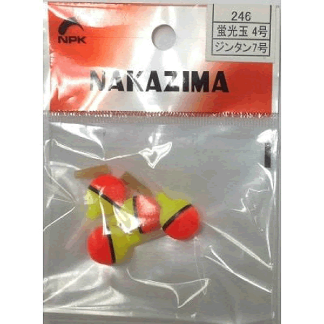 NAKAZIMA FLUORESCENCE BALL FLOAT #4 / 12 x 26 mm 246 (4 pcs/pack) fishing terminal tackle