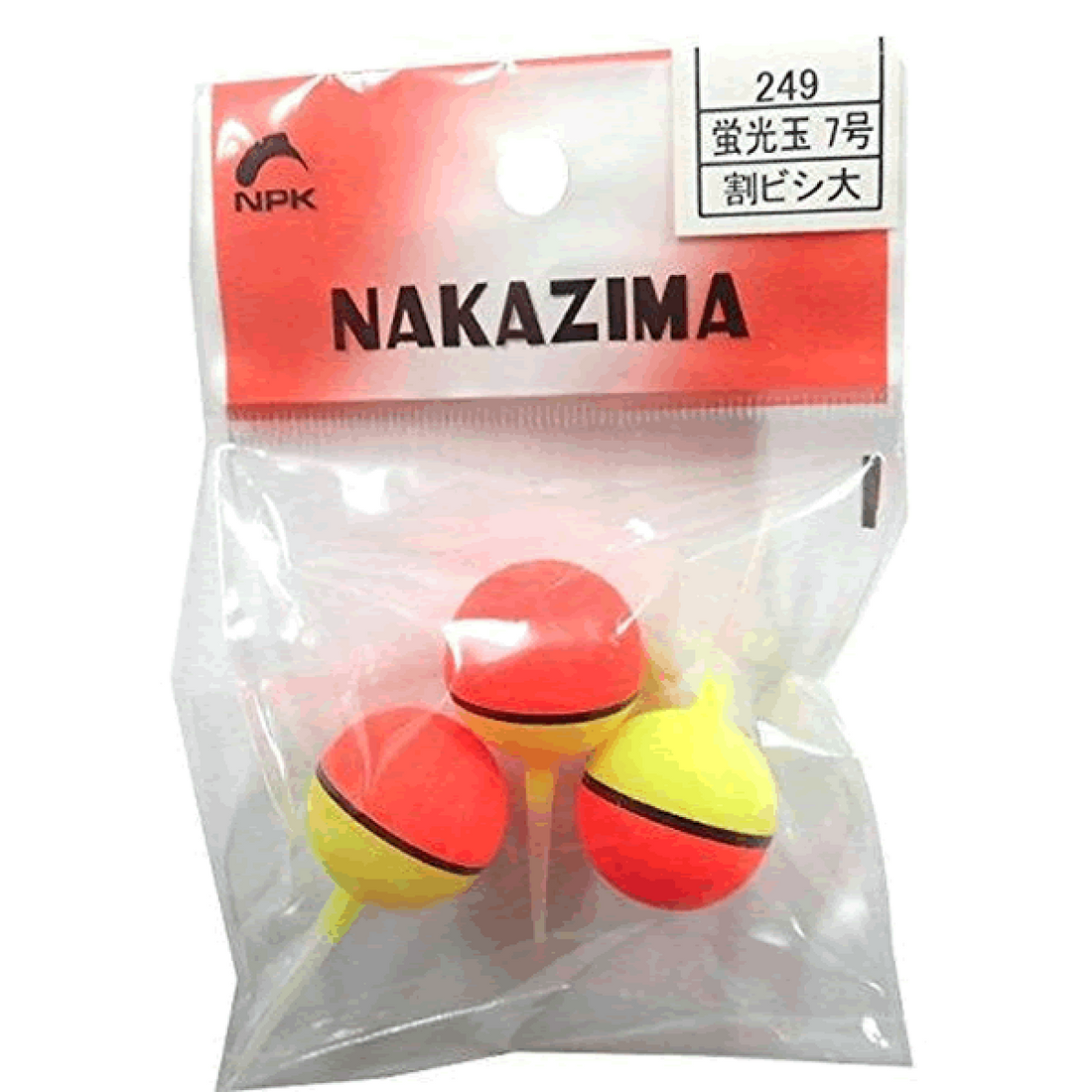 NAKAZIMA FLUORESCENCE BALL FLOAT #7 / 21 x 45 mm 249 (3 pcs/pack) fishing terminal tackle