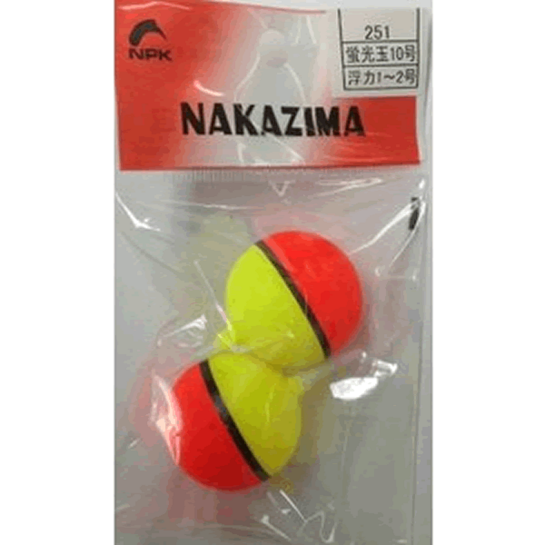 NAKAZIMA FLUORESCENCE BALL FLOAT #10 / 30 x 47 mm 251 (2 pcs/pack) fishing terminal tackle