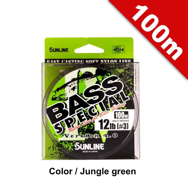 SUNLINE BASS SPECIAL Version 4.0 12 lb - 100m NYLON JUNGLE GREEN fishing line