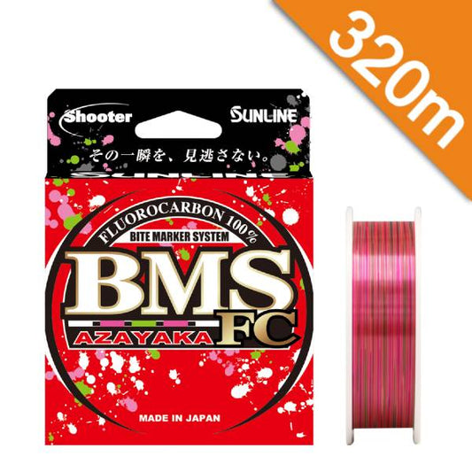 SUNLINE SHOOTER BMS AZAYAKA FC #3.5 (14 lb) - 320m FLUOROCARBON CLEAR ( PINK & YELLOW GREEN & BLACK MARKING )