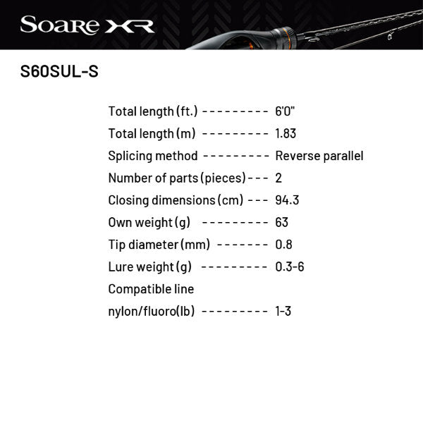 SHIMANO Soare XR S60SUL-S (2 pieces, Spinning)
