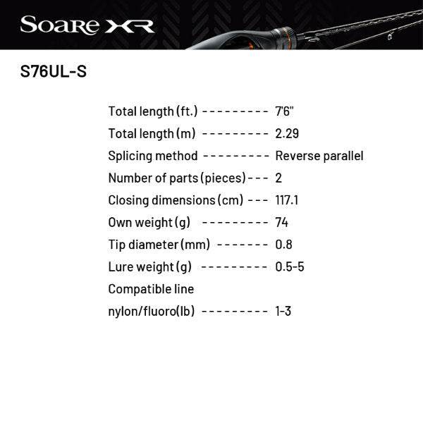 SHIMANO Soare XR S76UL-S (2 pieces, Spinning) - Britannic Trade
