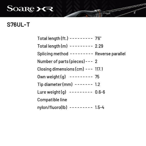 SHIMANO Soare XR S76UL-T (2 pieces, Spinning)