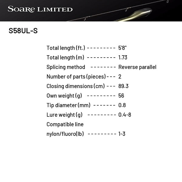 SHIMANO 24 Soare LIMITED S58UL-S (2 pieces, Spinning)