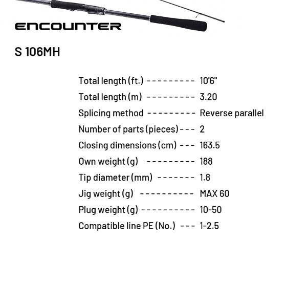 SHIMANO 24 ENCOUNTER S 106MH (2 pieces, Spinning) - Britannic Trade