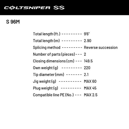 SHIMANO 24 COLTSNIPER SS S 96M (2 pieces, Spinning)