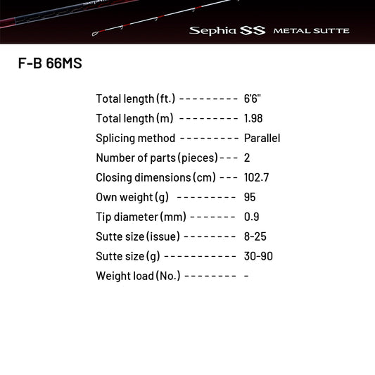 SHIMANO 24 Sephia SS METAL SUTTE F-B 66MS (2 pieces, Casting)