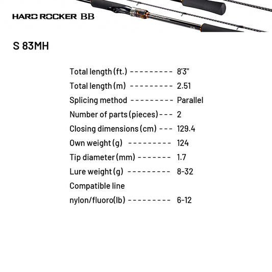 SHIMANO 24 HARD ROCKER BB S 83MH (2 pieces, Spinning)
