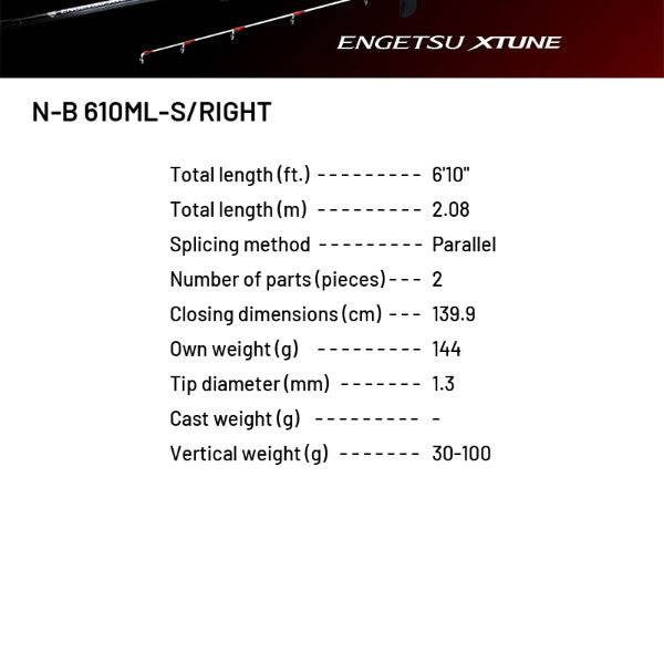 SHIMANO 24 ENGETSU XTUNE N-B 610ML-S/RIGHT (2 pieces, Casting) - Britannic Trade