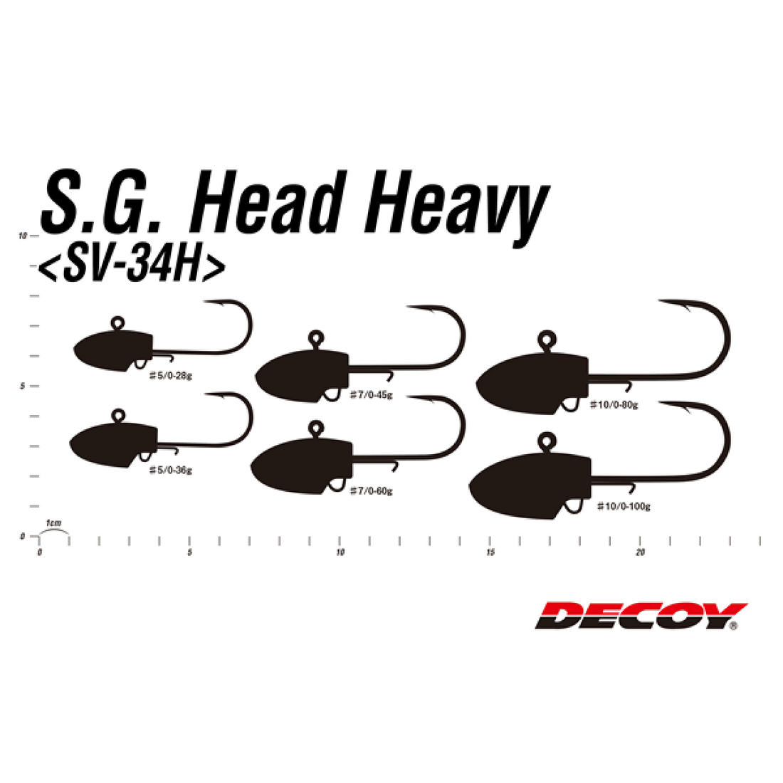 DECOY S.G.HEAD HEAVY #5/0-28g SV-34H W NICKEL fishing terminal tackle — photo 3