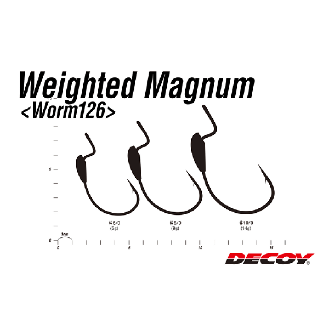 DECOY WEIGHTED MAGNUM #10/0 Worm126 (2 pcs/pack) NS BLACK fishing terminal tackle — photo 3