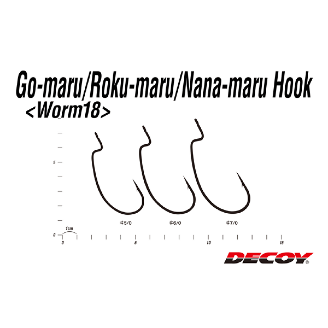 DECOY NANA MARU HOOK #7/0 Worm18 (3 pcs/pack) NS BLACK fishing terminal tackle — photo 3