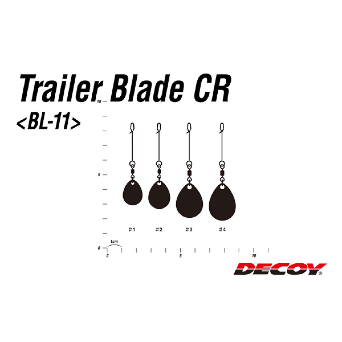 DECOY TRAILER BLADE CR #4 BL-11 (2 pcs/pack) SILVER fishing terminal tackle — photo 3