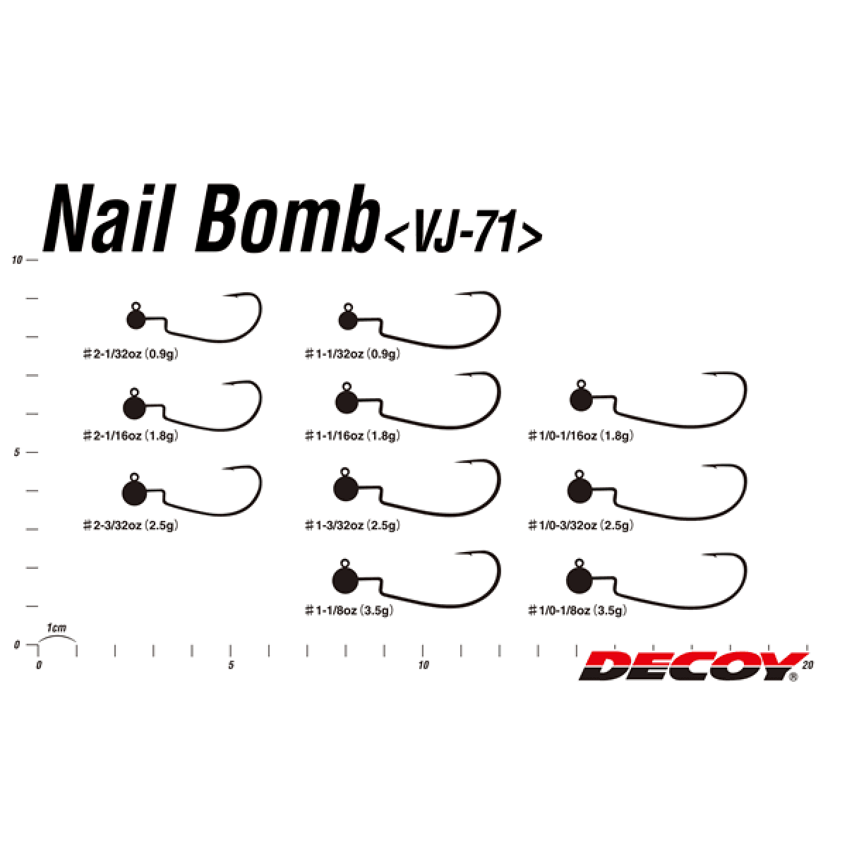DECOY NAIL BOMB #1 - 0.9g VJ-71 (5 pcs/pack) NS BLACK - Britannic Trade