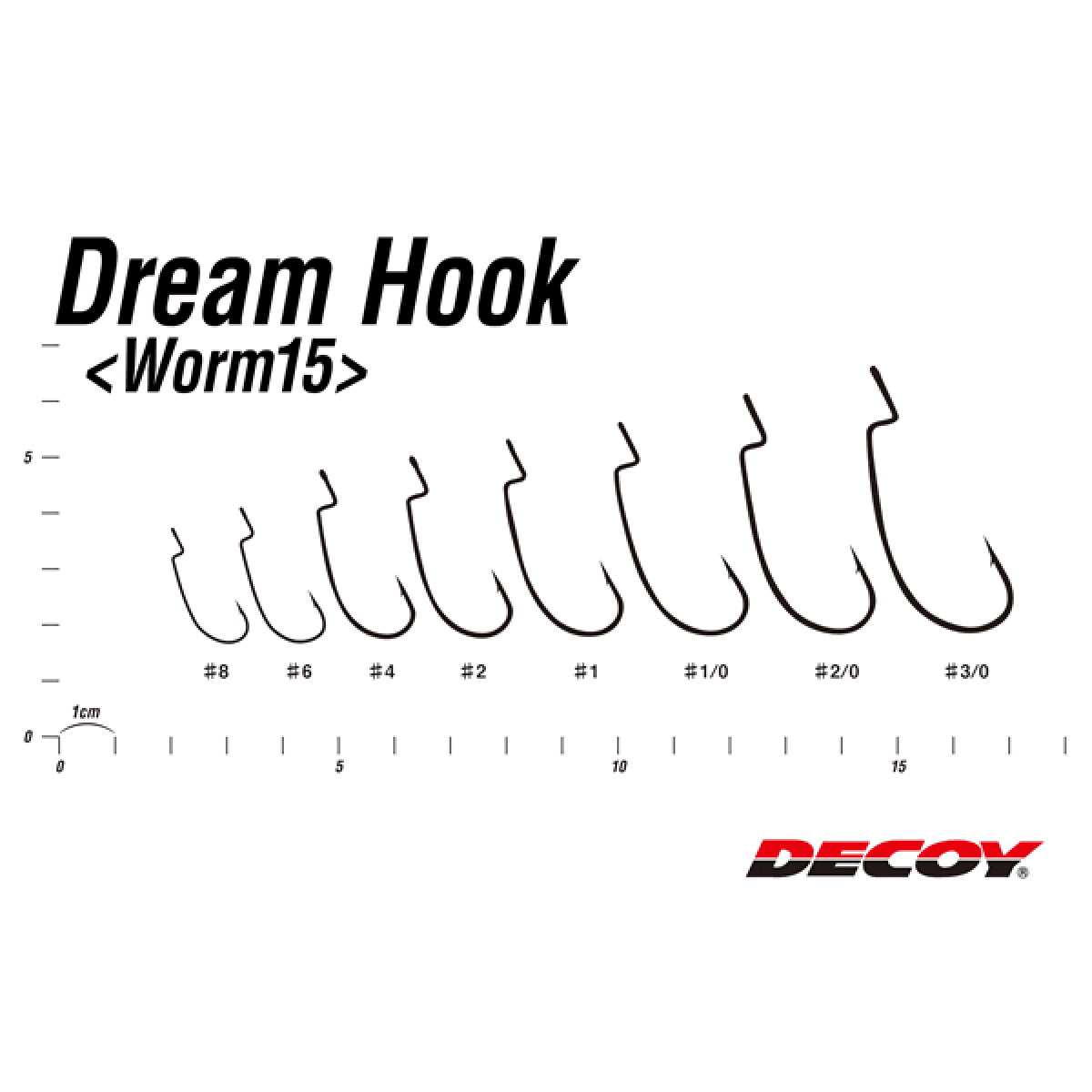 DECOY DREAM HOOK #1/0 Worm15 (9 pcs/pack) NS BLACK - Britannic Trade