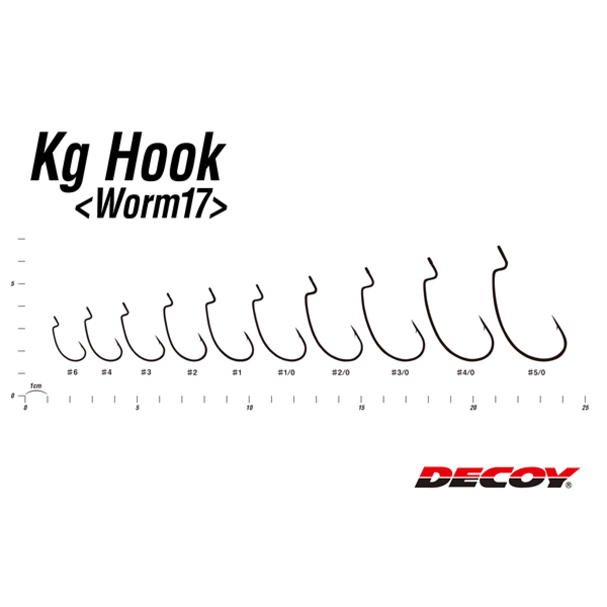 DECOY KG HOOK #2/0 Worm17 (8 pcs/pack) NS BLACK