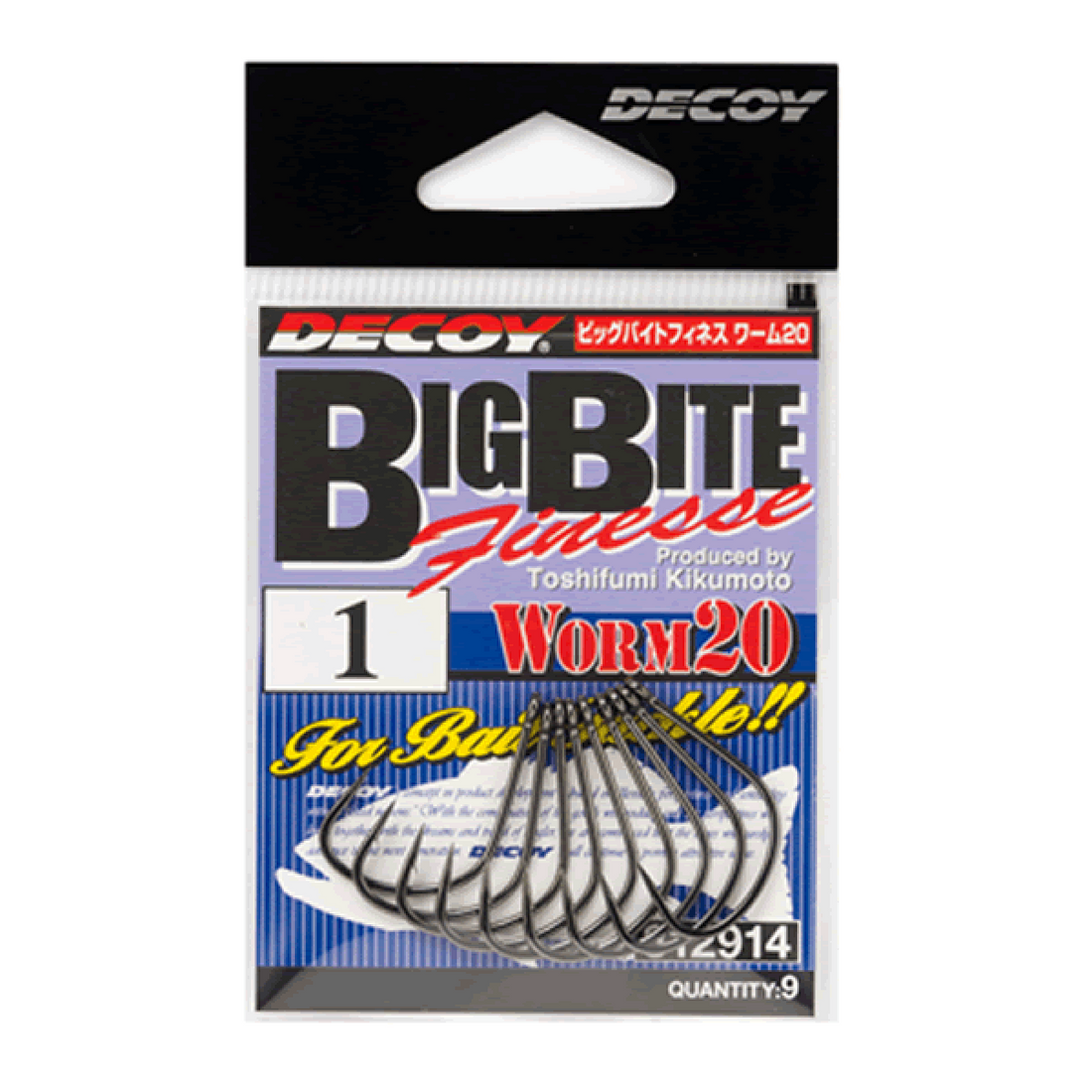 DECOY BIG BITE FINESSE #2/0 Worm20 (8 pcs/pack) NS BLACK fishing terminal tackle