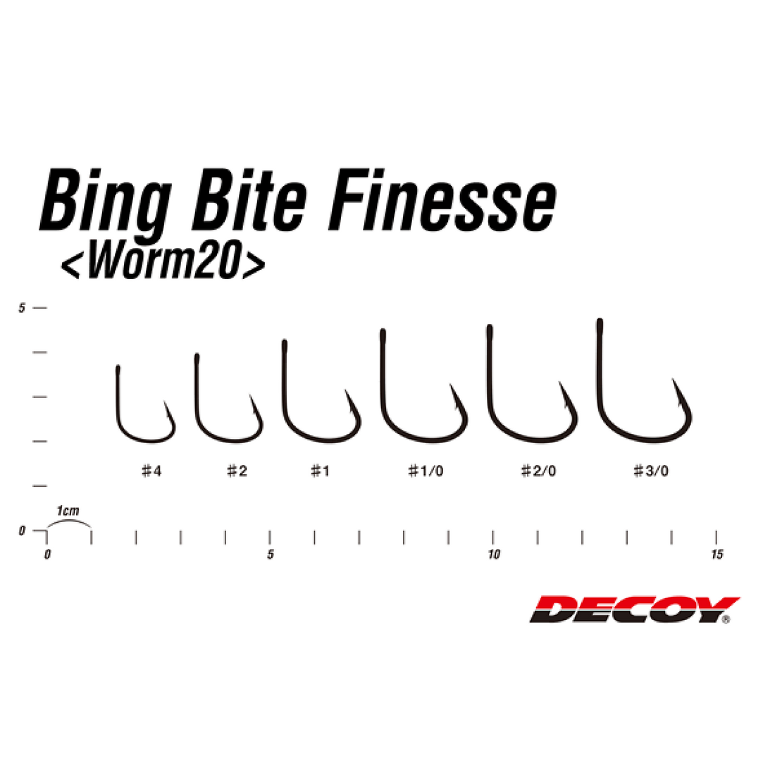 DECOY BIG BITE FINESSE #2/0 Worm20 (8 pcs/pack) NS BLACK fishing terminal tackle — photo 3