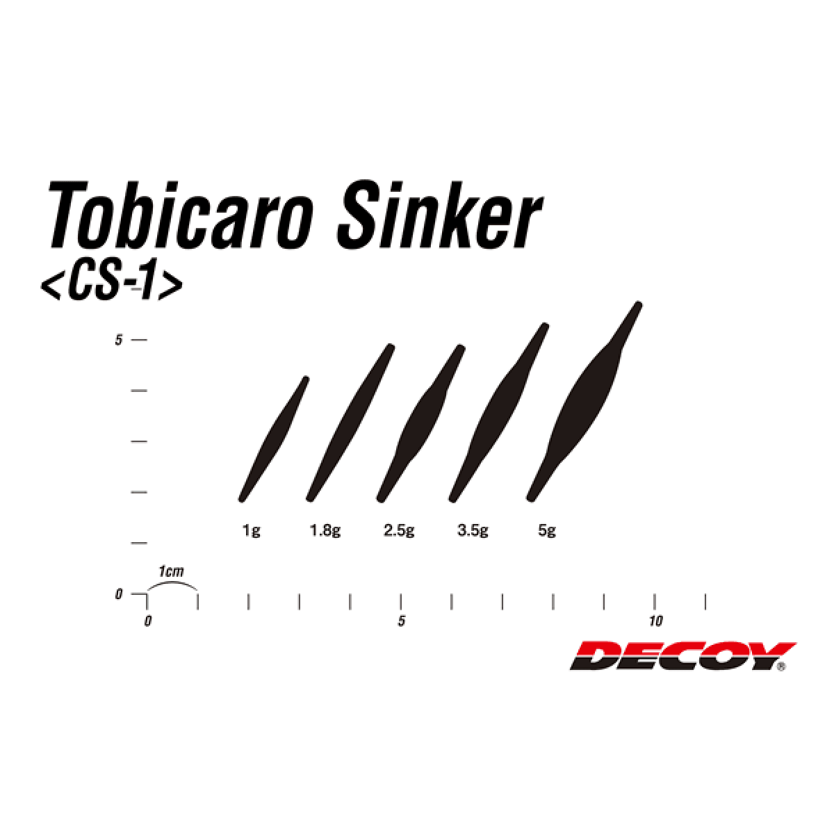 DECOY TOBICARO SINKER 1.8g CS-1 (3 pcs/pack) BLACK - Britannic Trade