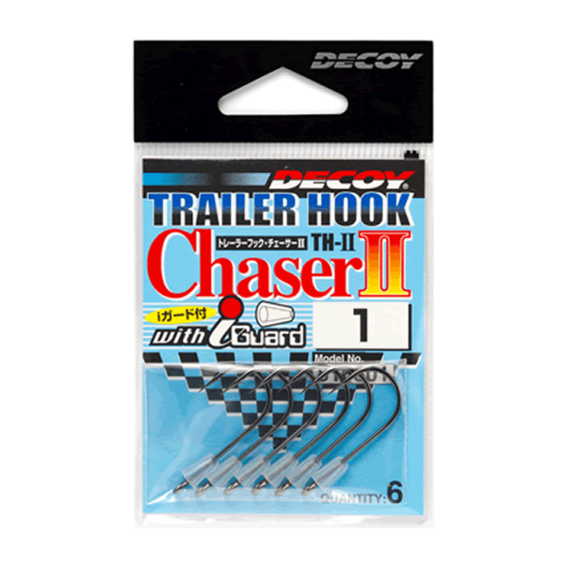 DECOY TRAILER HOOK CHASER II #2 TH-2 (6 pcs/pack) NS BLACK fishing terminal tackle