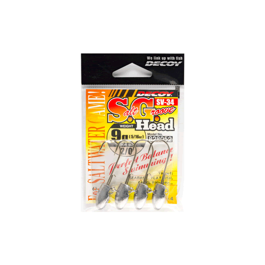 DECOY S.G.HEAD #3/0 - 14g SV-34 (2 pcs/pack) W NICKEL fishing terminal tackle — photo 2