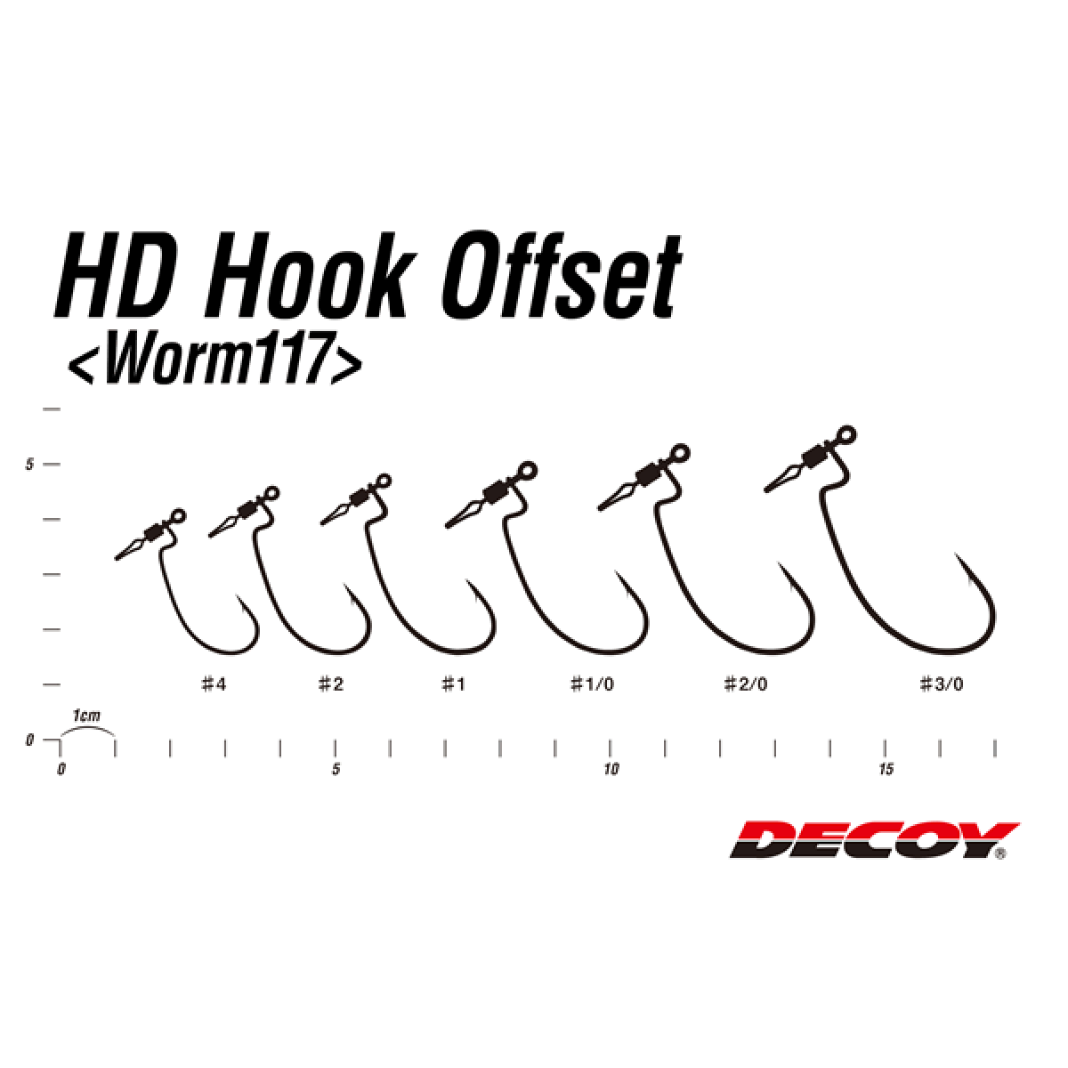 DECOY HD HOOK OFFSET #2 Worm117 (5 pcs/pack) NS BLACK