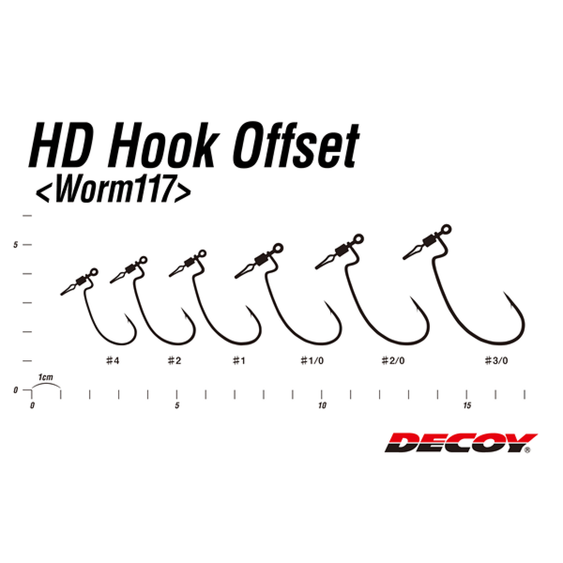 DECOY HD HOOK OFFSET #1/0 Worm117 (5 pcs/pack) NS BLACK fishing terminal tackle — photo 3