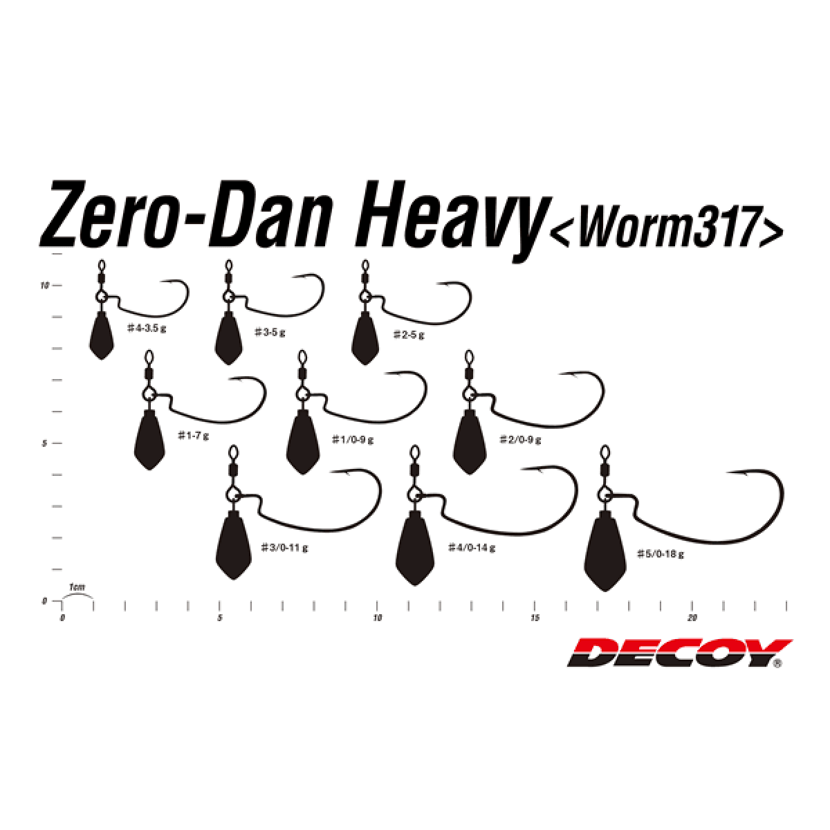 DECOY ZERO DAN HEAVY #5/0 - 18g Worm317 (2 pcs/pack) NS BLACK - Britannic Trade