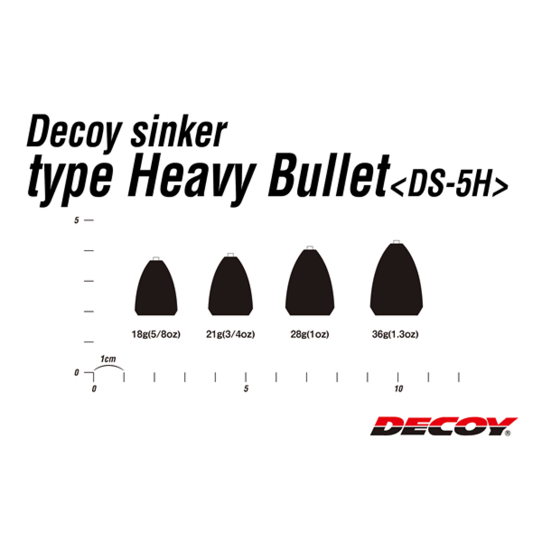DECOY DECOY SINKER TYPE HEAVY BULLET 36g DS-5H (2 pcs/pack) GUN BLACK fishing terminal tackle — photo 3