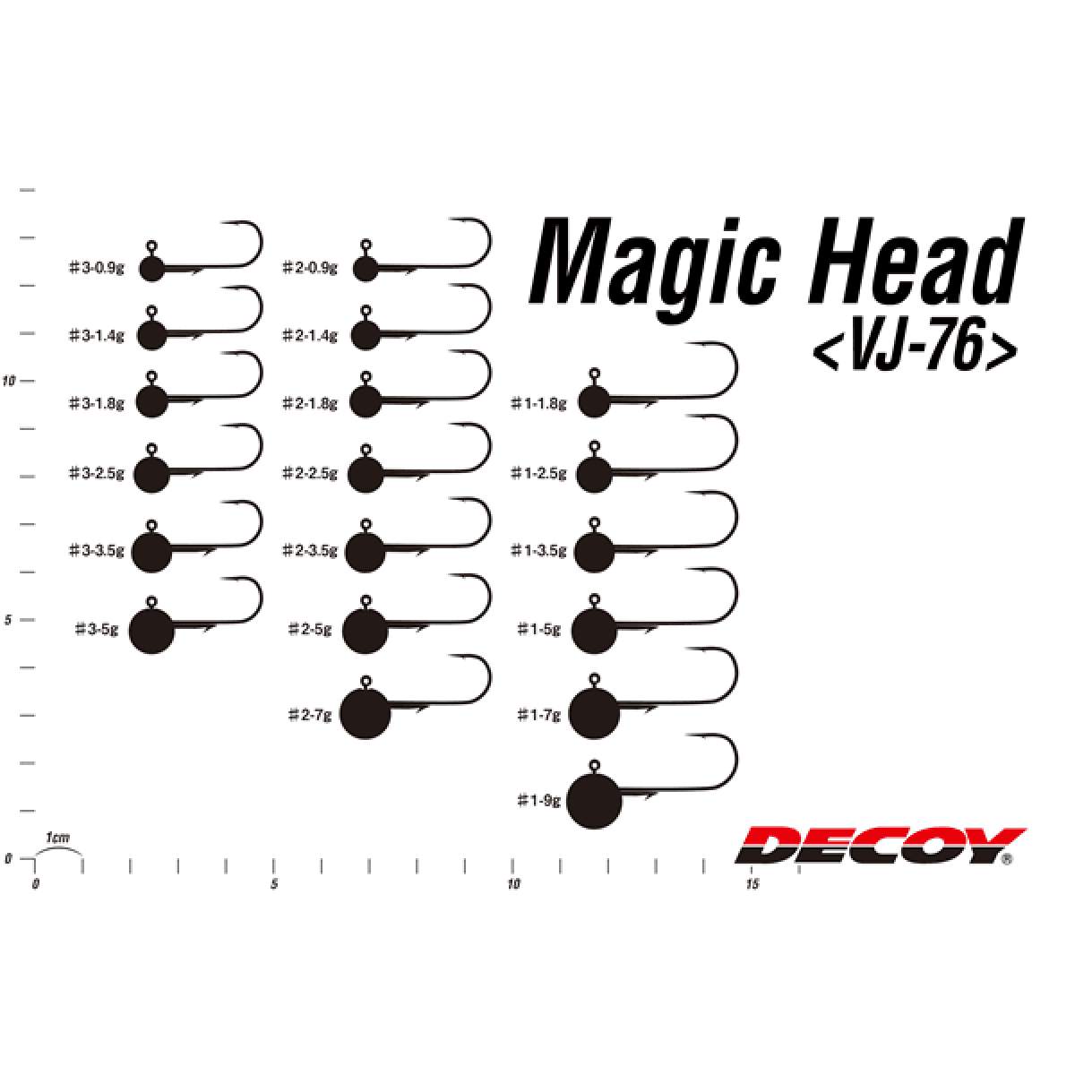 DECOY MAGIC HEAD #2 - 1.4g VJ-76 (4 pcs/pack) NS BLACK - Britannic Trade