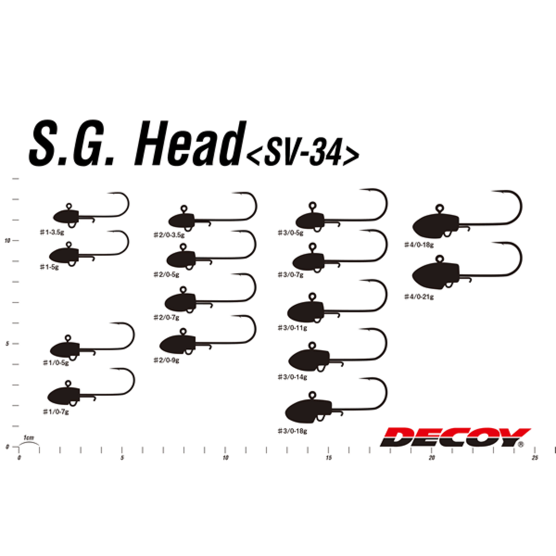 DECOY S.G.HEAD #2/0 - 9g SV-34 (4 pcs/pack) W NICKEL fishing terminal tackle — photo 3