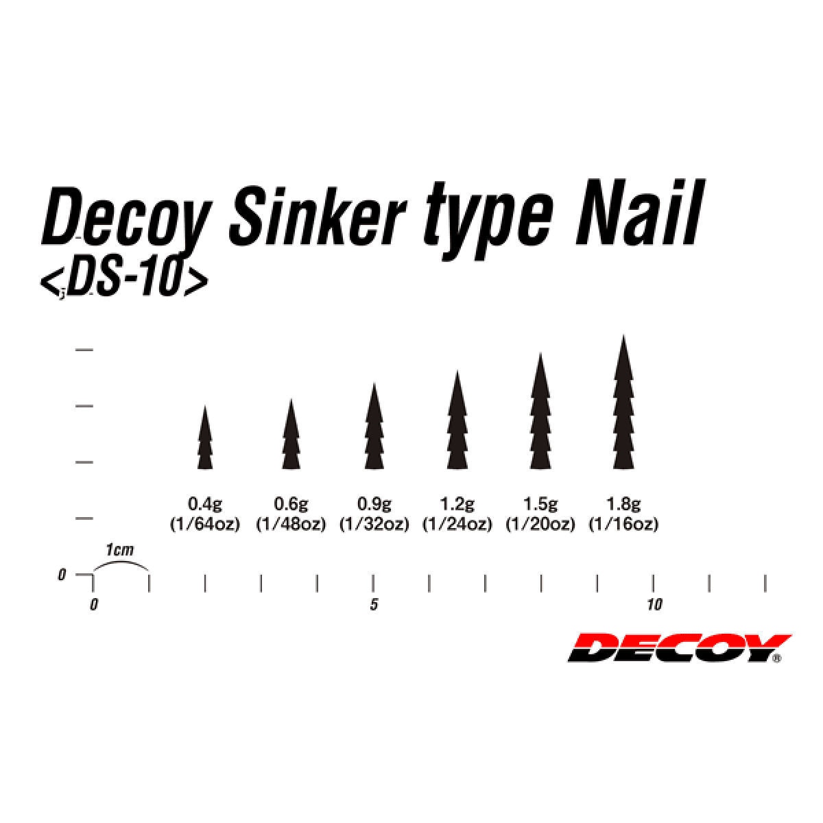 DECOY DECOY SINKER TYPE NAIL 0.6g DS-10 (10 pcs/pack) SILVER - Britannic Trade