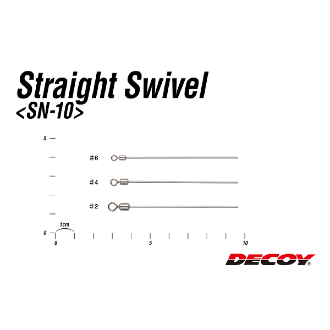DECOY STRAIGHT SWIVEL #2 SN-10 (8 pcs/pack) SILVER fishing terminal tackle — photo 3