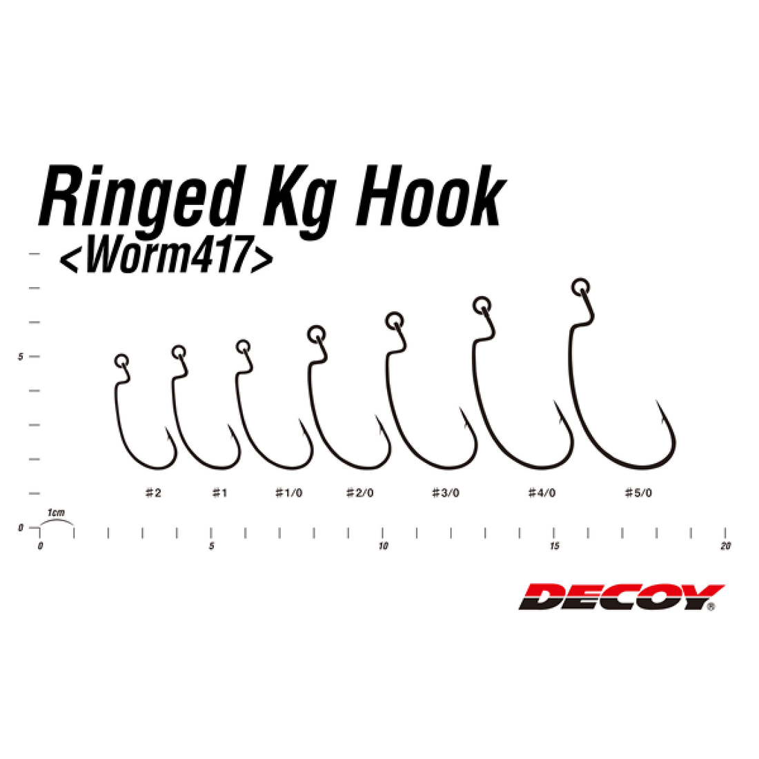 DECOY RINGED KG HOOK #3/0 Worm417 (4 pcs/pack) NS BLACK fishing terminal tackle — photo 3