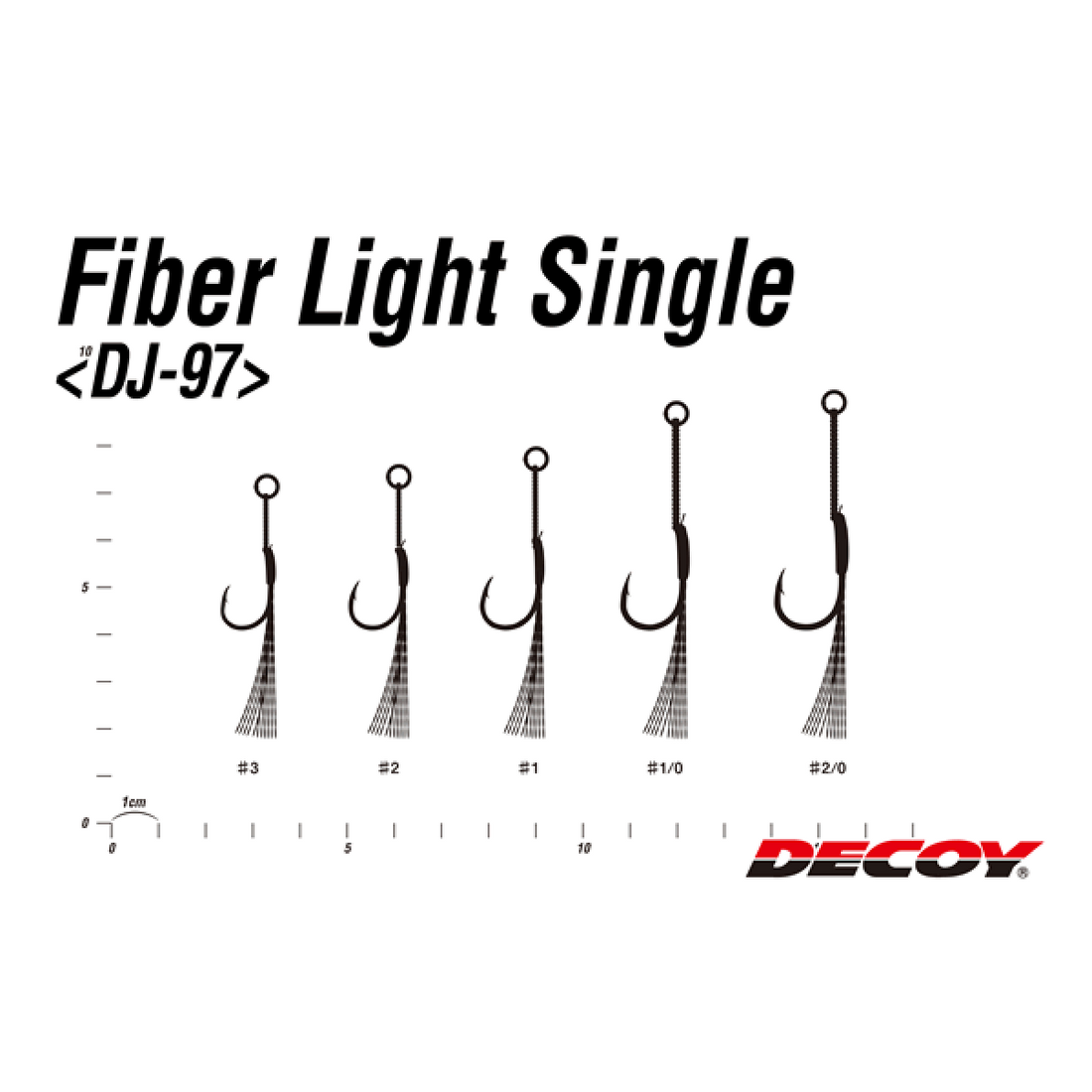 DECOY FIBER LIGHT SINGLE #1/0 DJ-97 (3 pcs/pack) NS BLACK fishing terminal tackle — photo 2