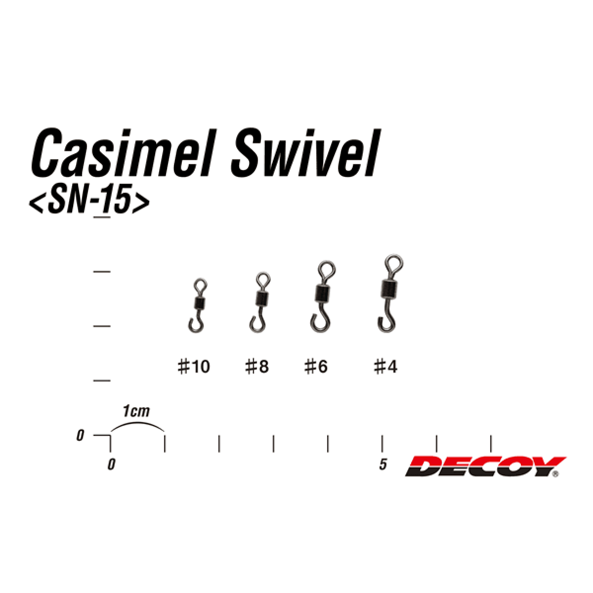 DECOY CASIMEL SWIVEL #6 SN-15 (12 pcs/pack) NS BLACK - Britannic Trade