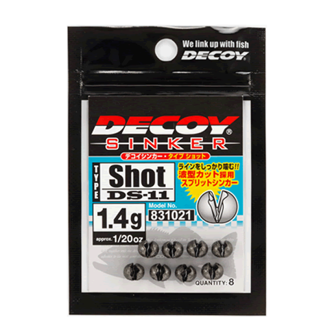 DECOY DECOY SINKER TYPE SHOT 2.5g DS-11 (7 pcs/pack) GUN BLACK fishing terminal tackle