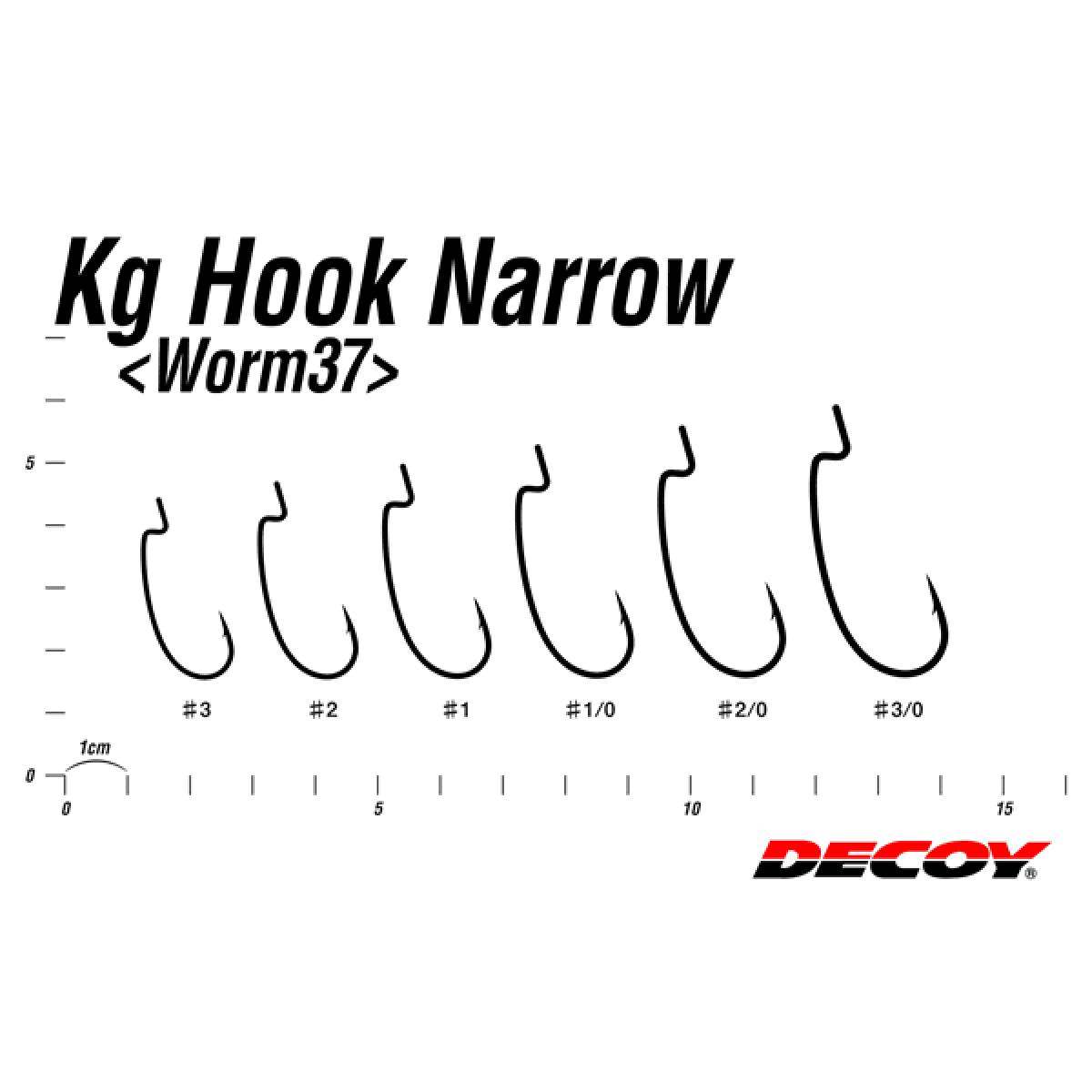 DECOY KG HOOK NARROW #3 WORM 37 NS BLACK - Britannic Trade